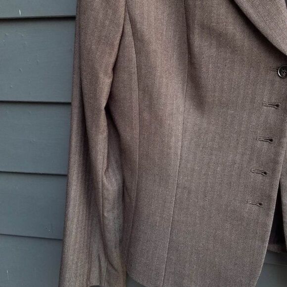 Tahari Brown Herringbone Blazer size 12 - Picture 8 of 9